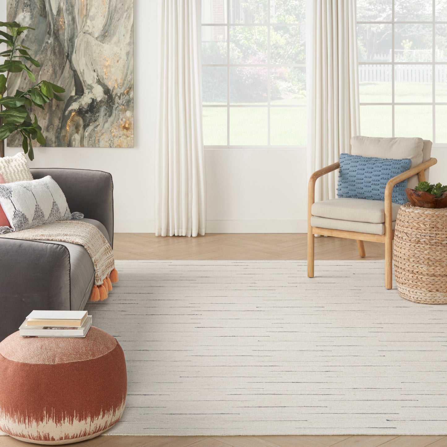 Nourison Interweave 9' x 12' Ivory Modern Indoor Rug