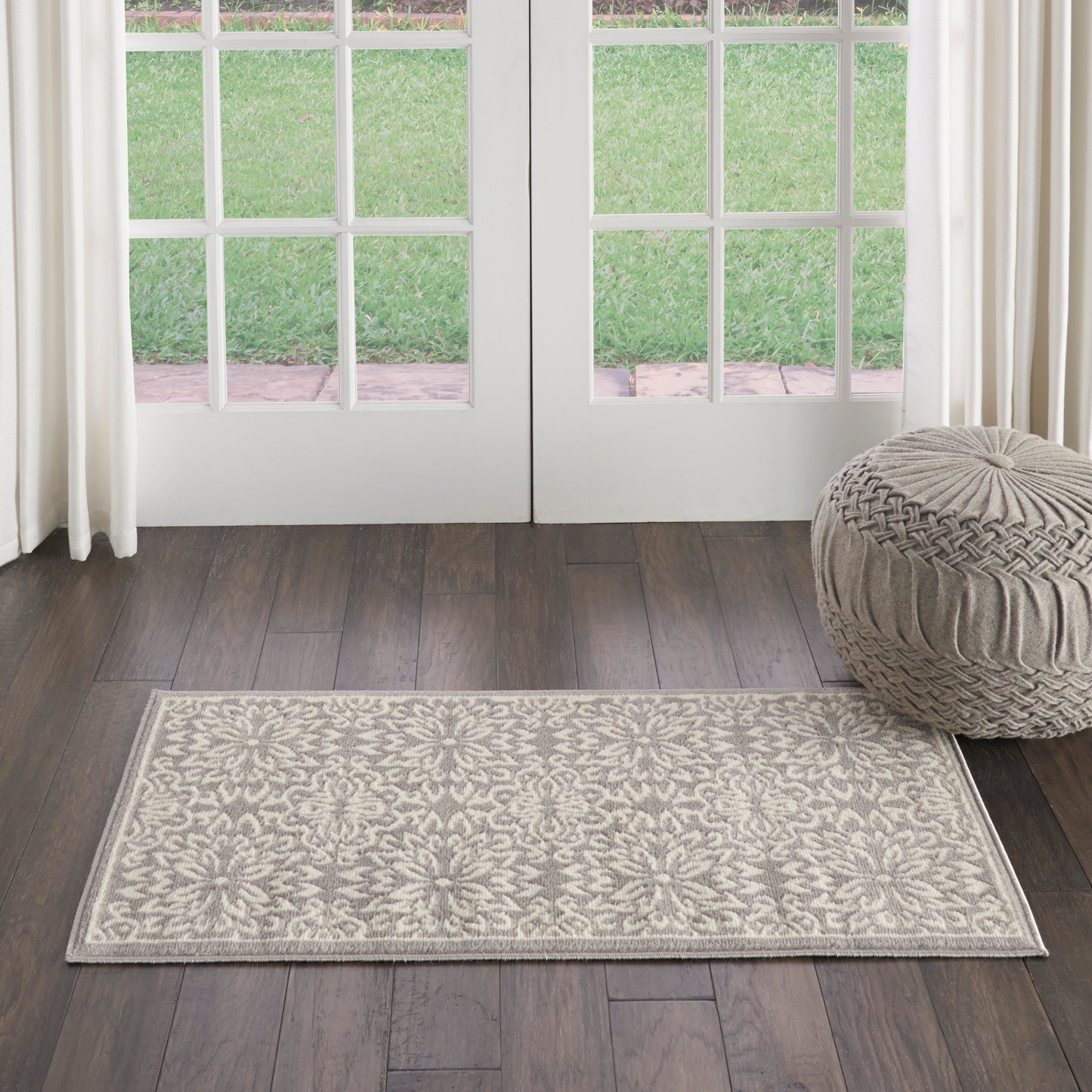 Nourison Jubilant 2' x 4' Ivory/Grey Farmhouse Indoor Rug