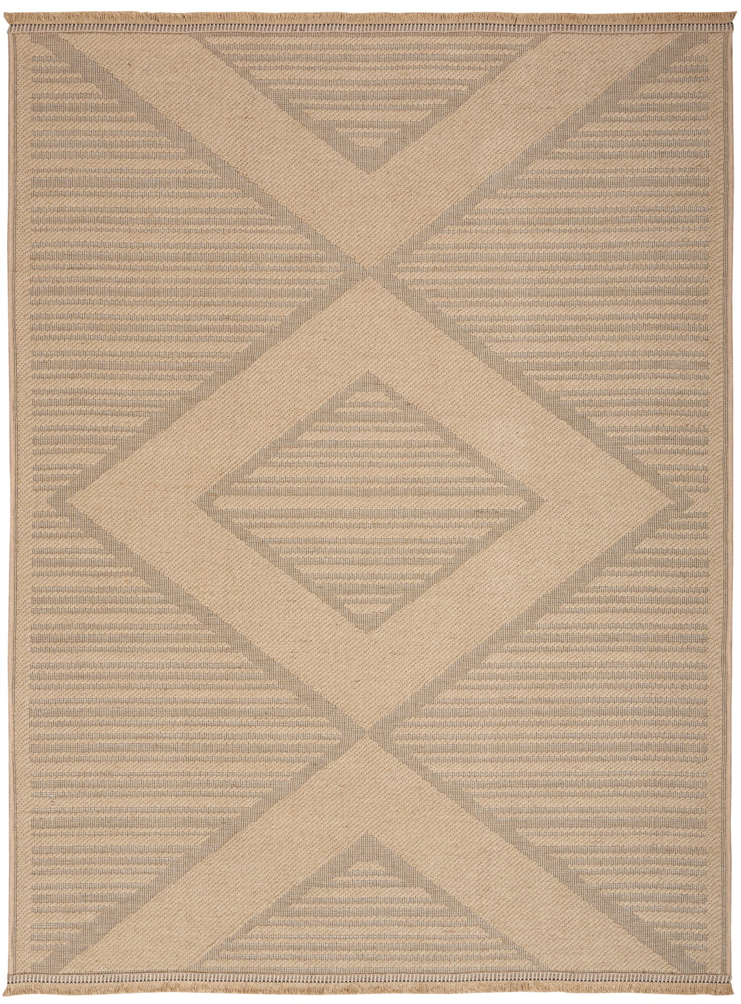 Nourison Washable Jute 3'11" x 5'11" Natural Beige Modern Indoor Rug