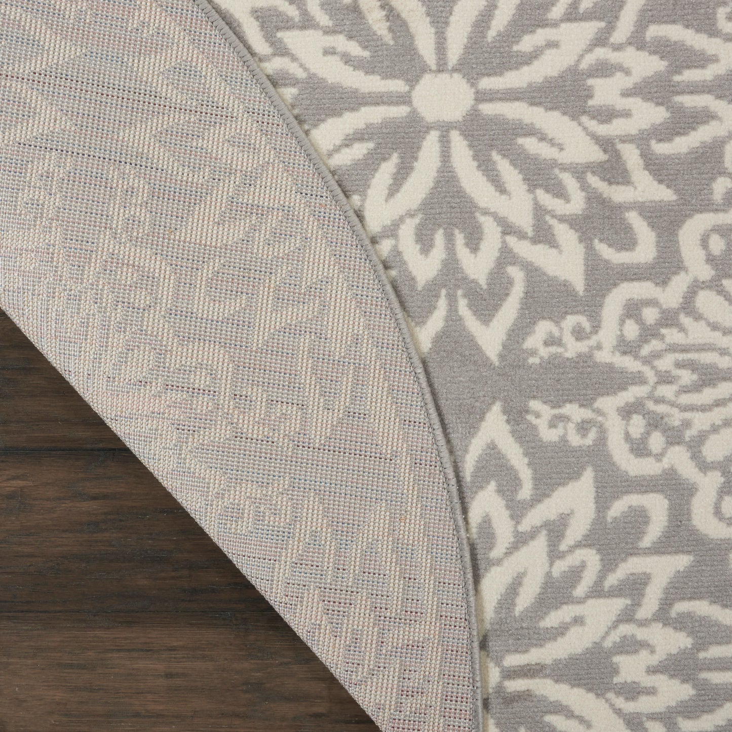 Nourison Jubilant 8' x Round Ivory/Grey Farmhouse Indoor Rug