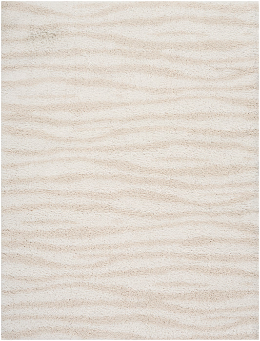 Nourison Modern Shag 3'11" x 5'11" Ivory Beige Modern Indoor Rug
