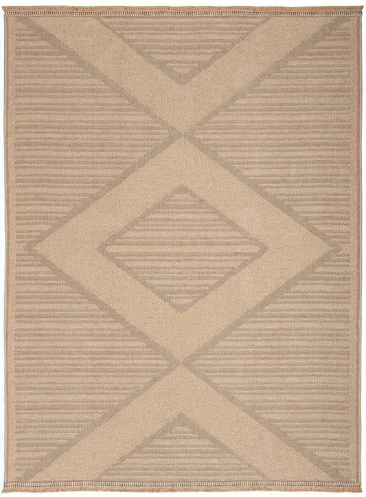 Nourison Washable Jute 5'3" x 7'3" Natural Beige Modern Indoor Rug