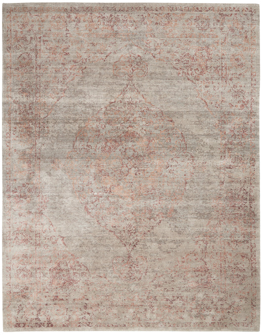 Nourison Lucent 9'9" x 13'9" Silver Red Vintage Indoor Rug