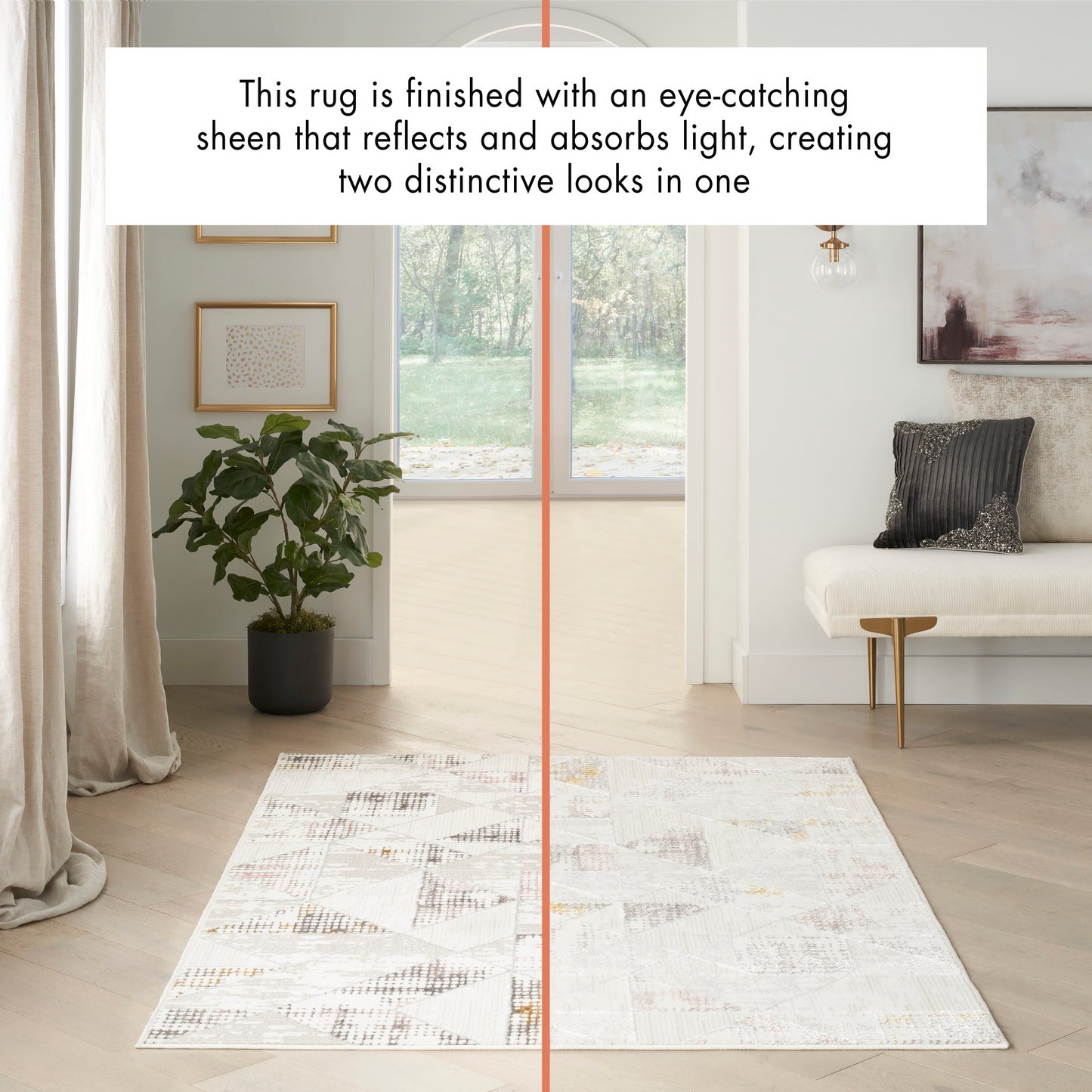 Nourison Glitz 3'11" x 5'11" Ivory/Multi Contemporary Indoor Rug