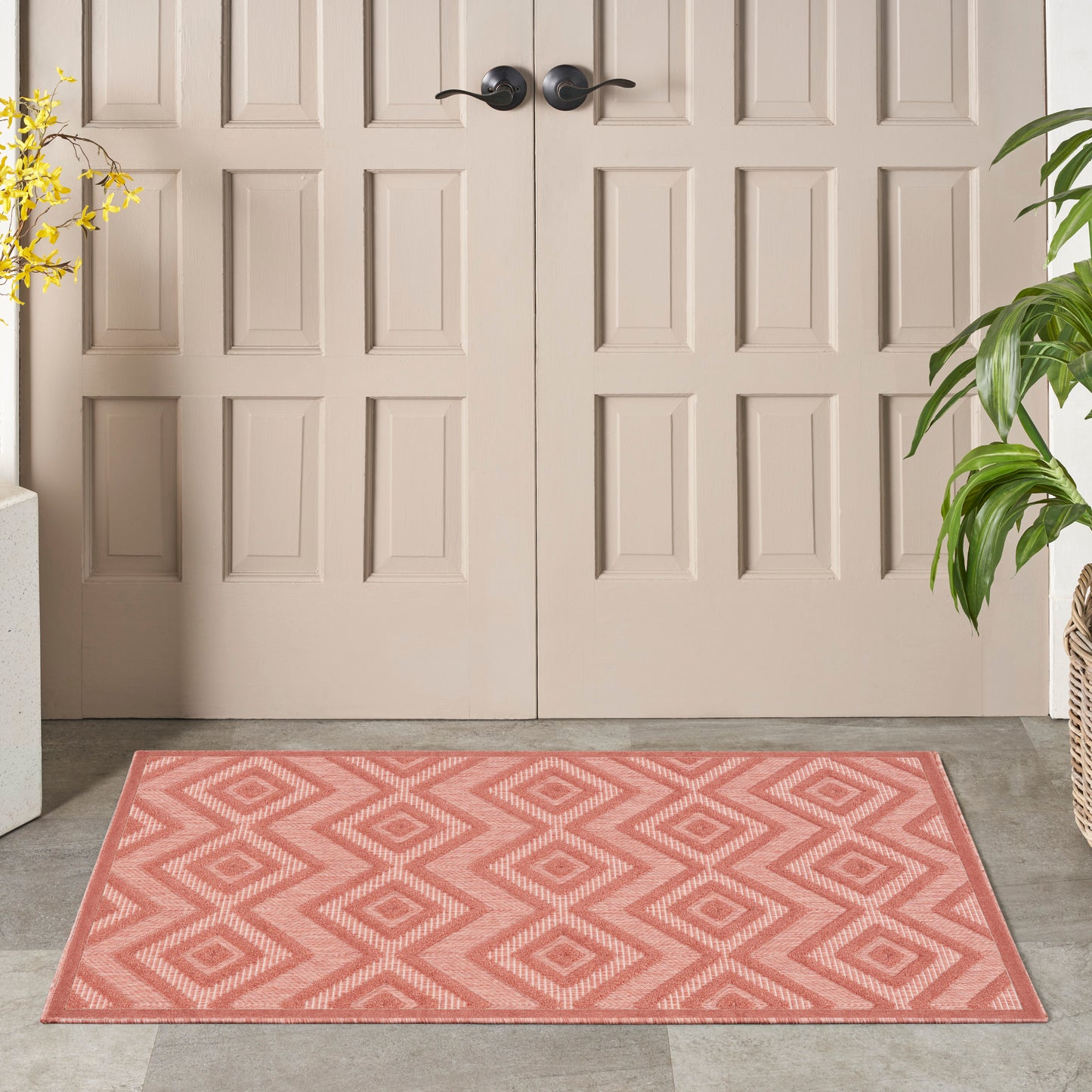 Nourison Versatile 2' x 4' Coral Orange Modern Rug
