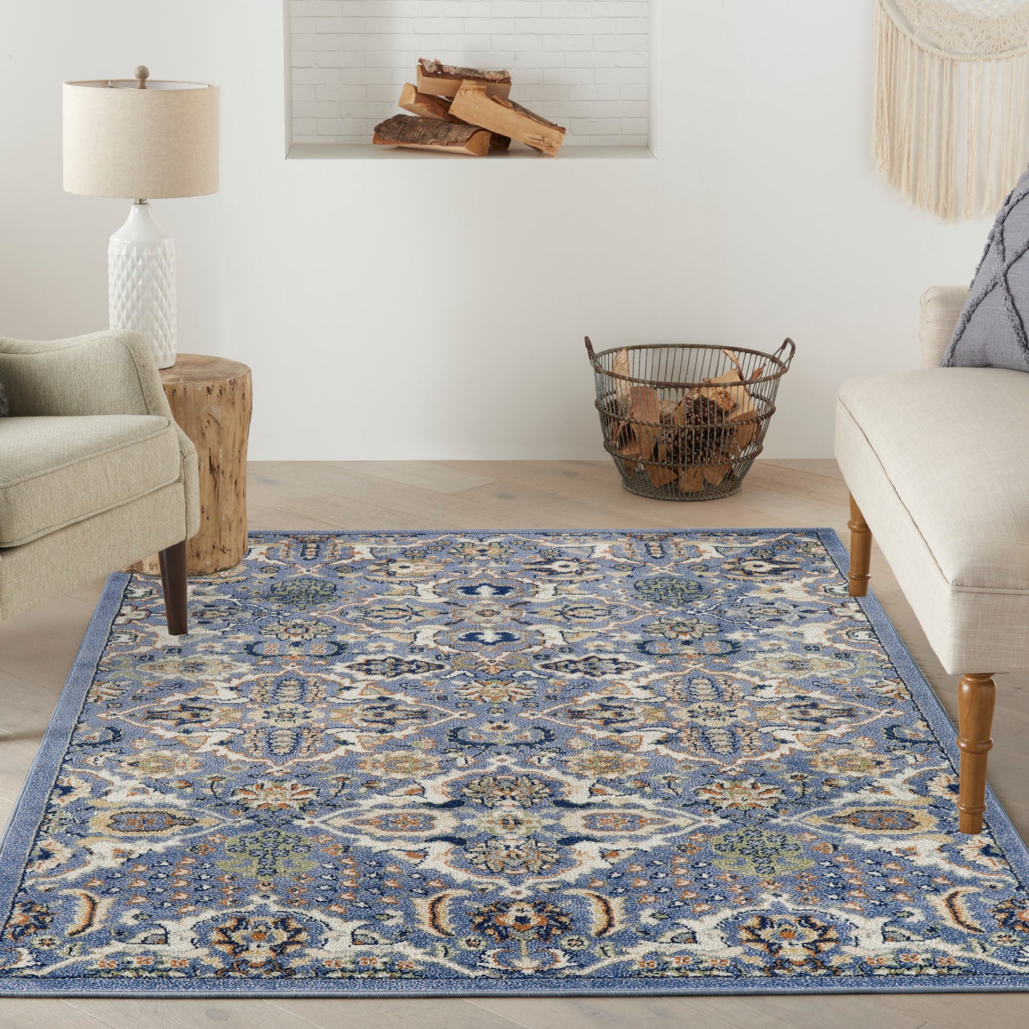 Nourison Allur 4' x 6' Light Blue Bohemian Indoor Rug