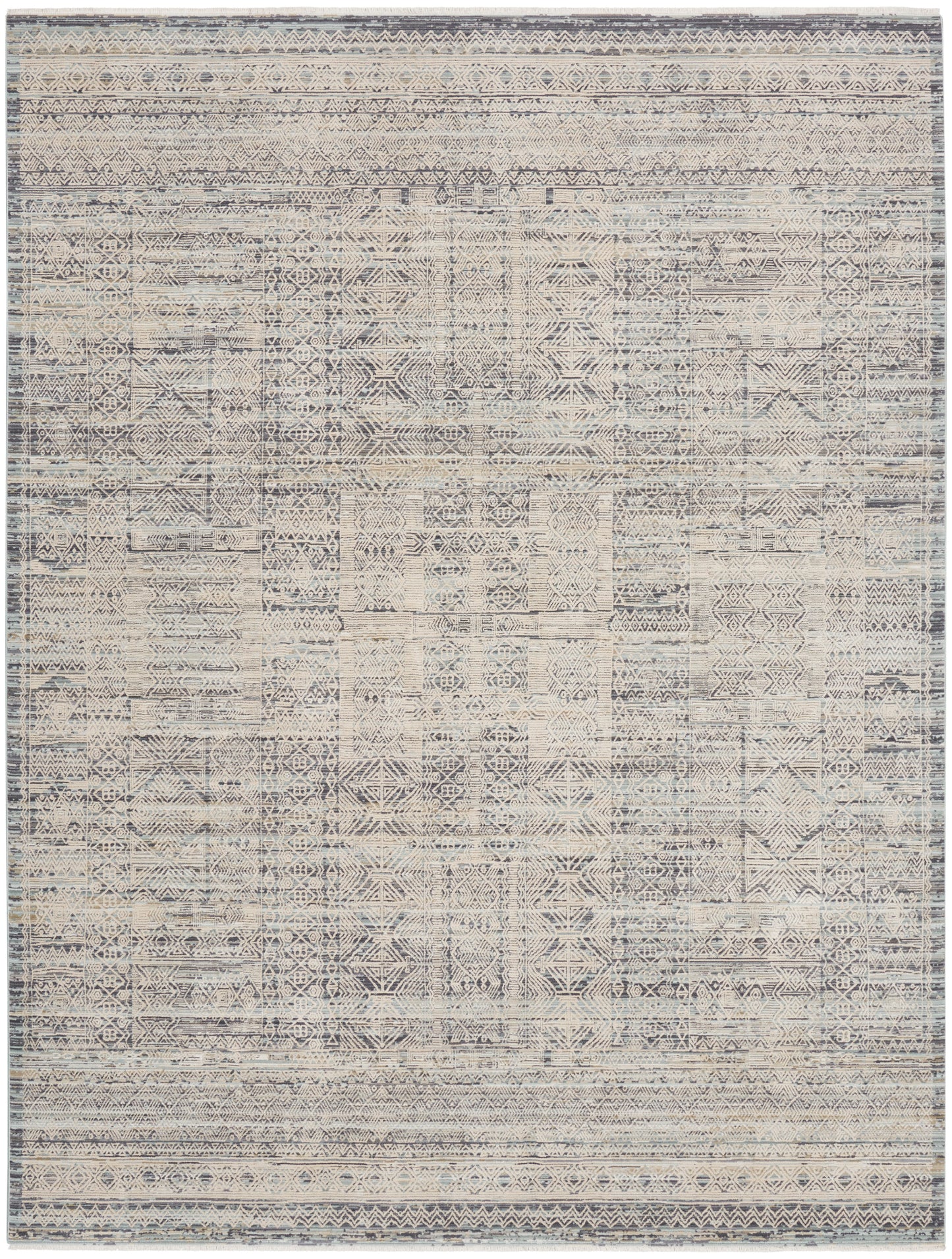 Nourison Lynx 7'10" x 10'1" Ivory Blue Vintage Indoor Rug