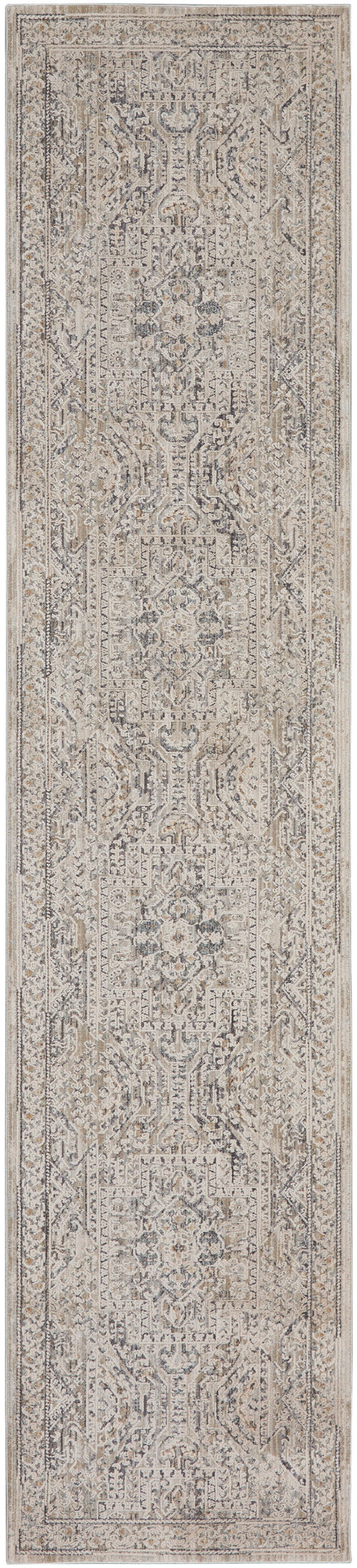 Nourison Lynx 2'3" x 8' Ivory/Grey/Blue Vintage Indoor Rug