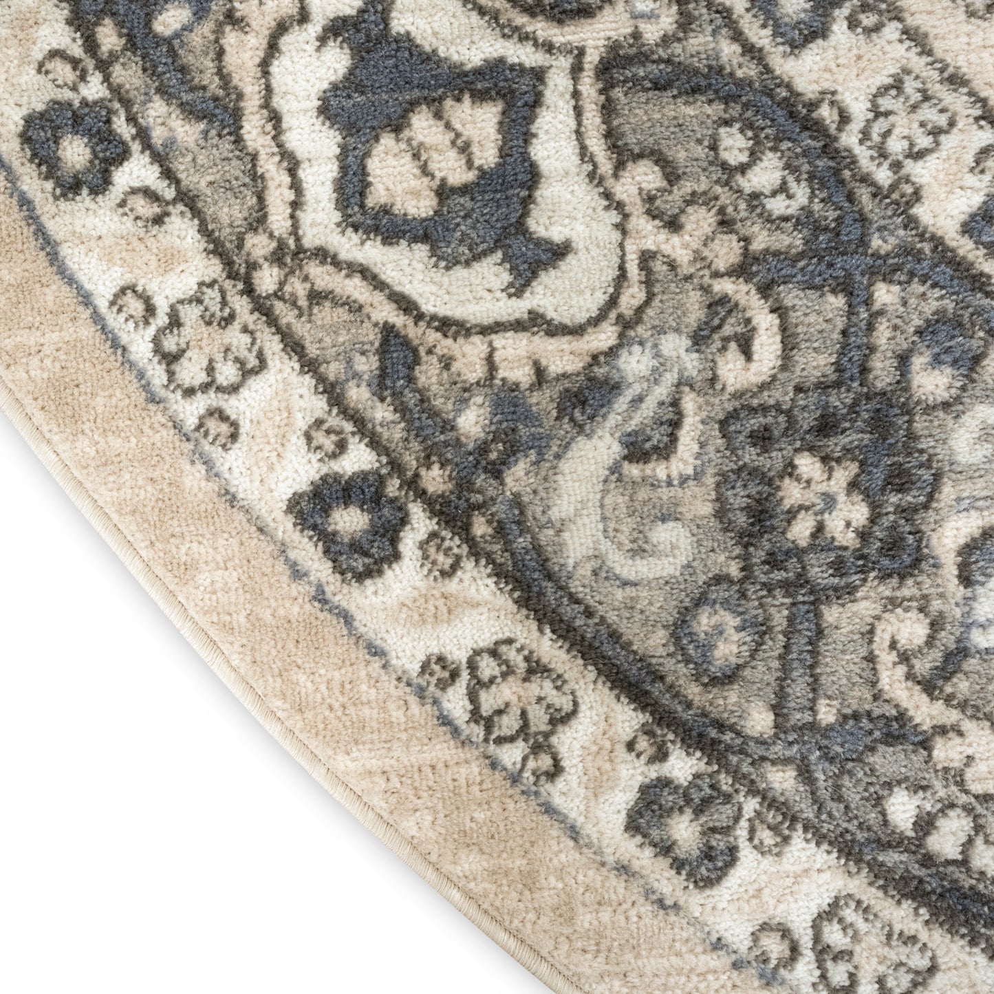 Nourison Quarry 8' x Round Ivory Blue Vintage Indoor Rug