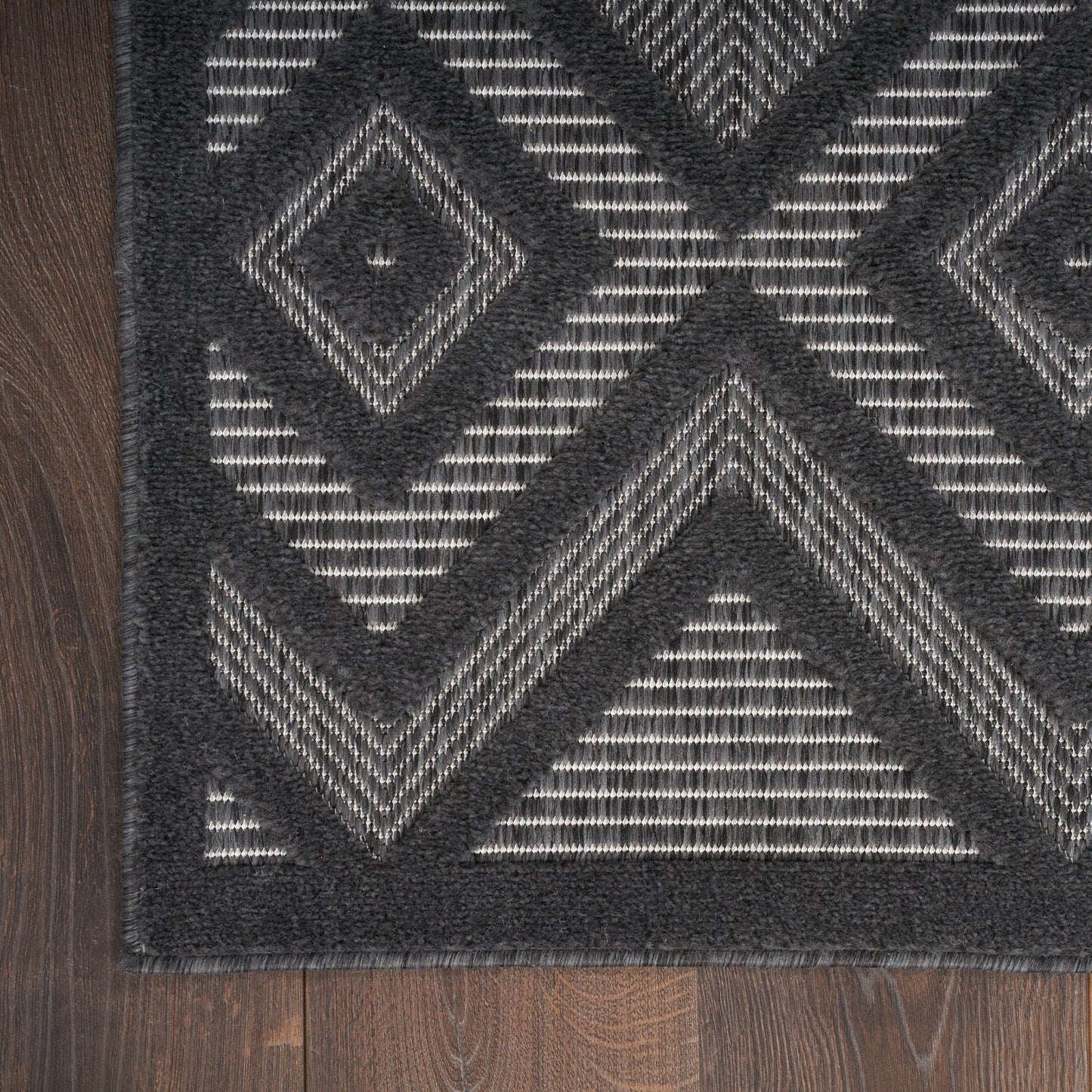 Nourison Versatile 2' x 6' Charcoal Black Modern Rug