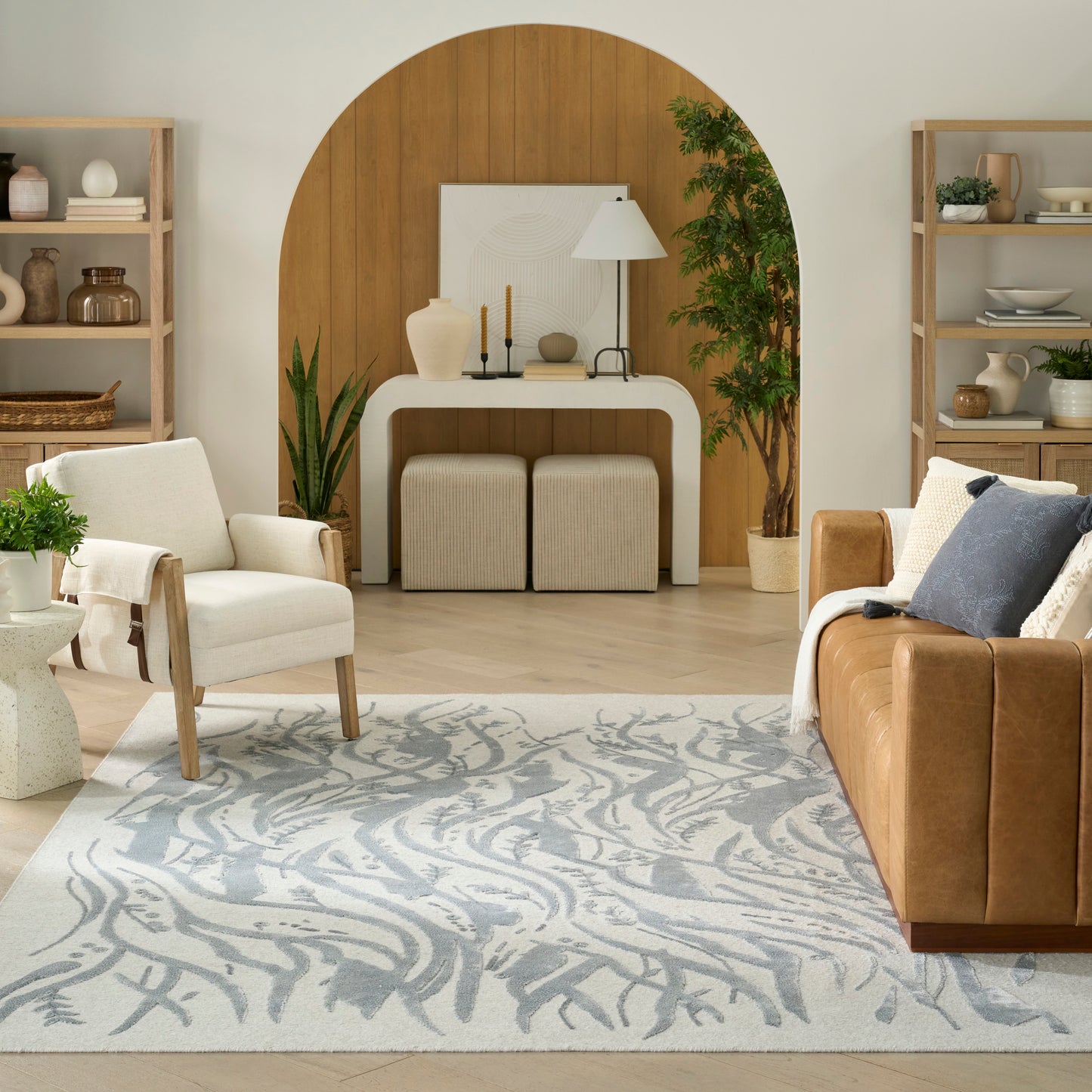 Nourison Divine 7'9" x 9'9" Slate Modern Indoor Rug