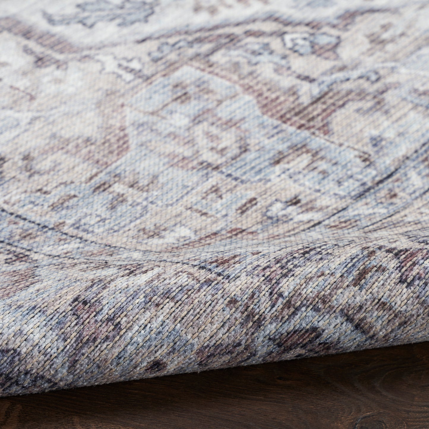 Nicole Curtis Machine Washable Series 1 2'2" x 8' Ivory Beige Vintage Indoor Rug