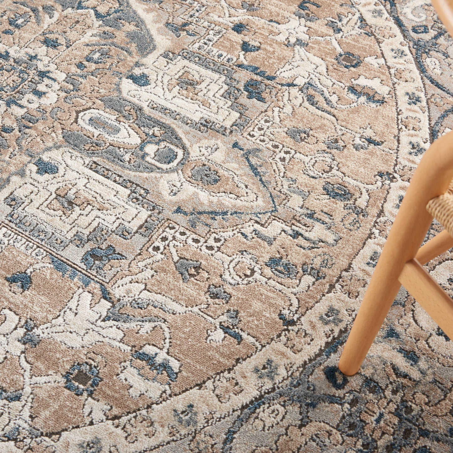 Nourison Quarry 7’10” x Round Beige Grey Farmhouse Indoor Rug
