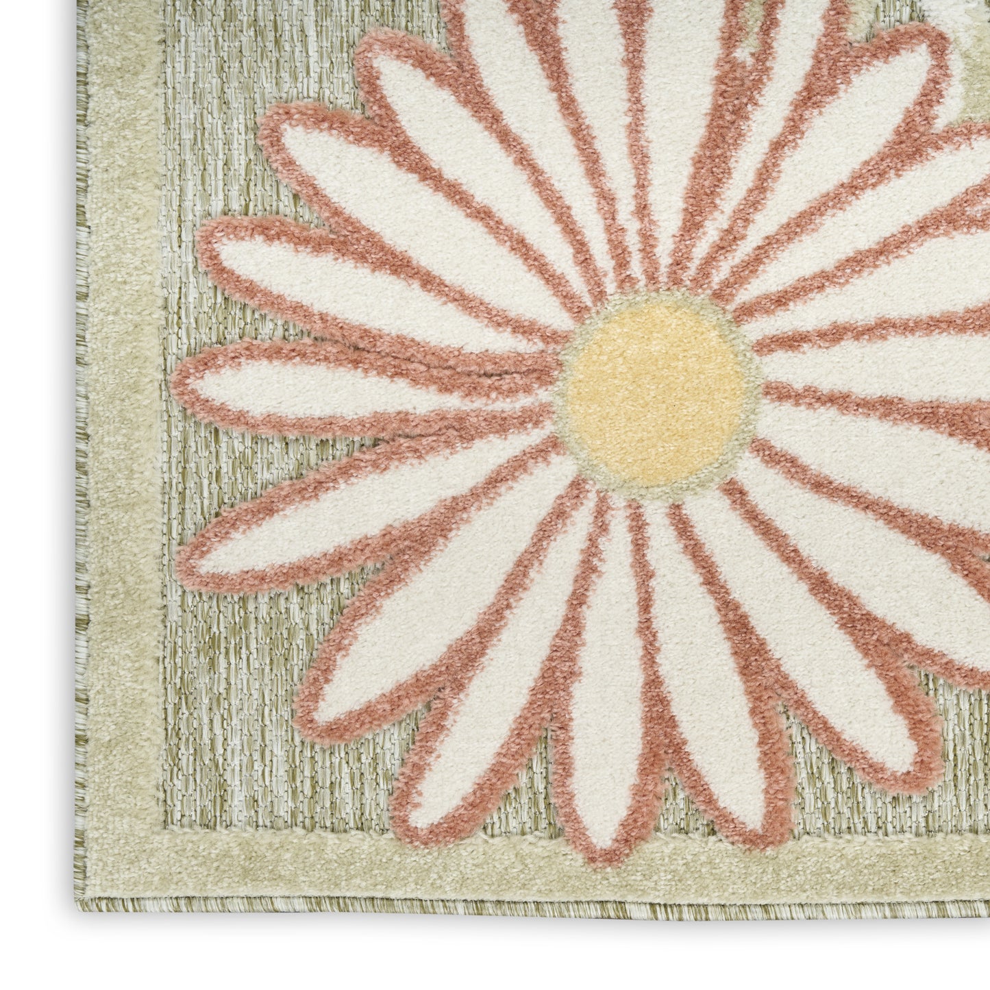 Nourison Aloha 2'8" x 4' Sage Rose Outdoor Rug