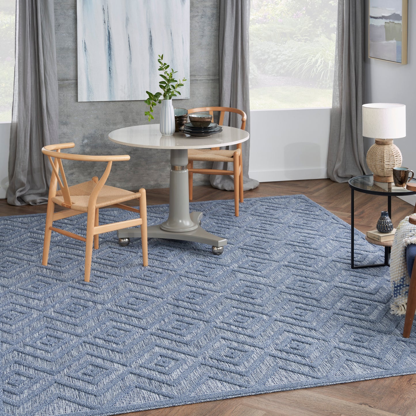 Nourison Versatile 7' x 10' Denim Blue Modern Rug
