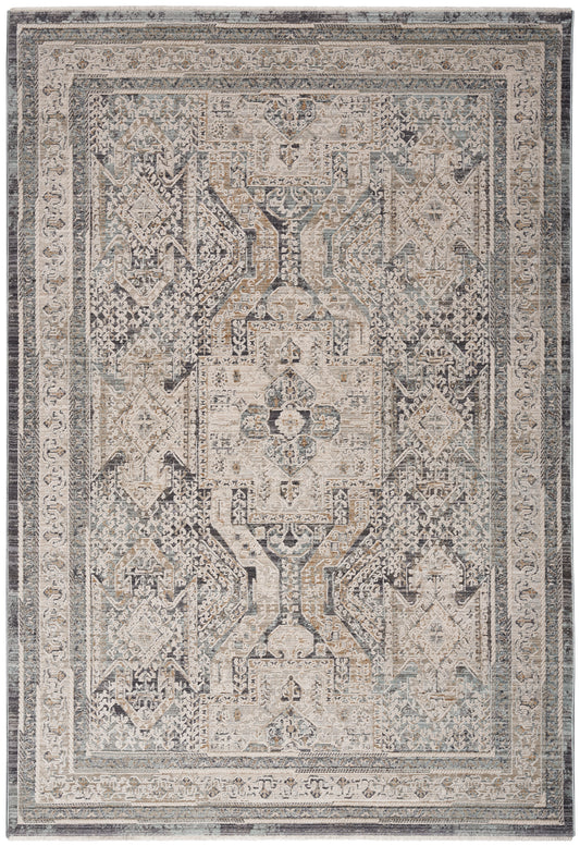 Nourison Lynx 5'3" x 7'10" Ivory Charcoal Vintage Indoor Rug