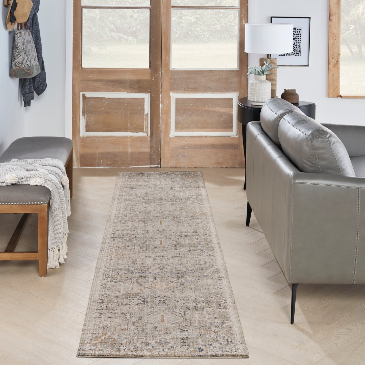 Nourison Lynx 2'3" x 10' Ivory Taupe Vintage Indoor Rug