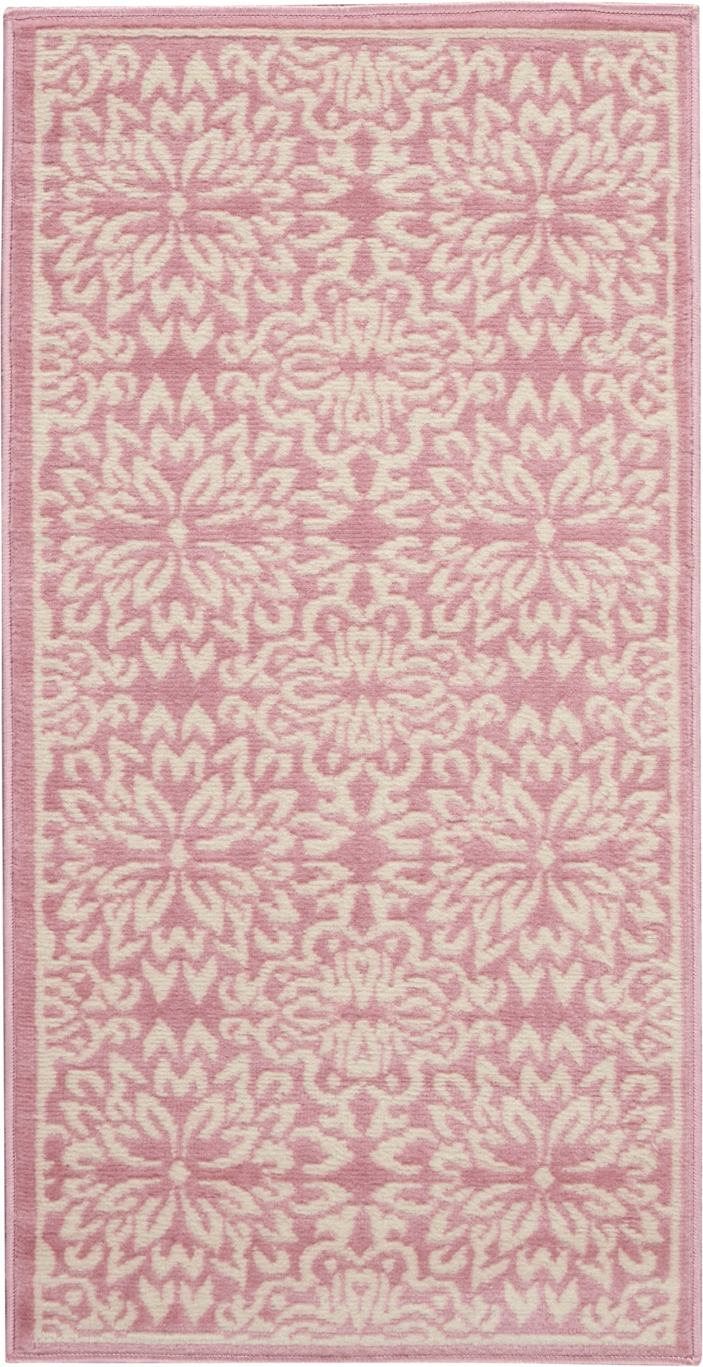 Nourison Jubilant 2' x 4' Ivory Pink Farmhouse Indoor Rug