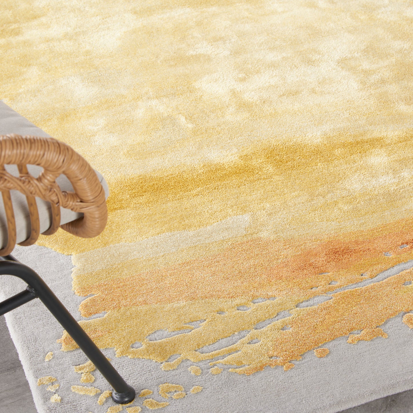 Nourison Prismatic 5'6" x 7'5" Grey Gold Modern Indoor Rug