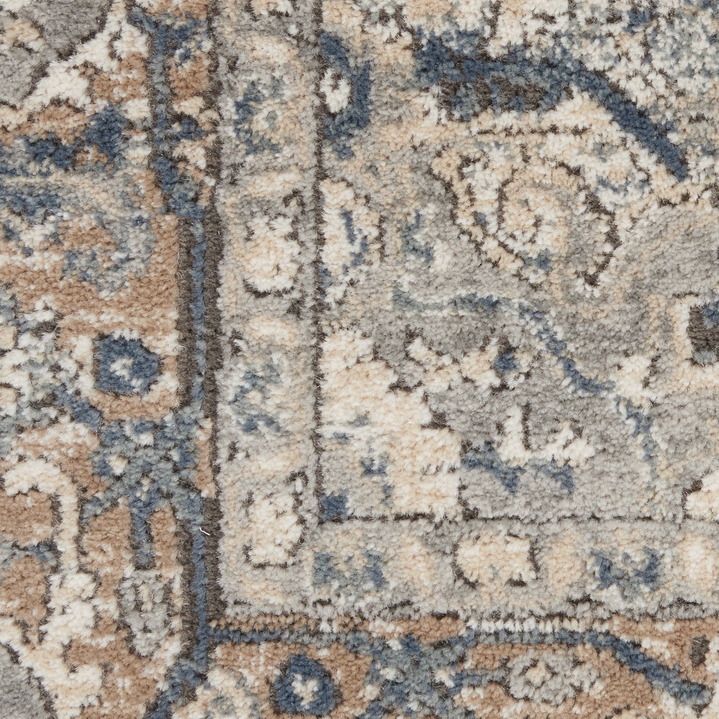 Nourison Quarry 2'2" x 16' Ivory Grey Farmhouse Indoor Rug