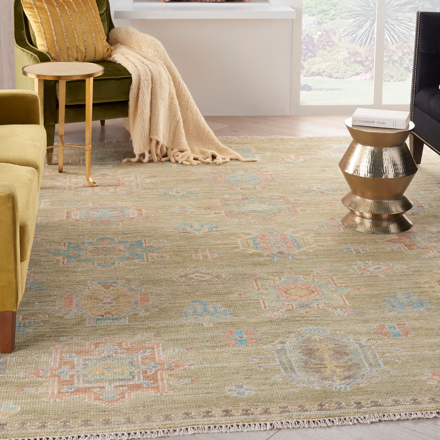 Nourison Odessa 7'9" x 9'9" Sage Vintage Indoor Rug
