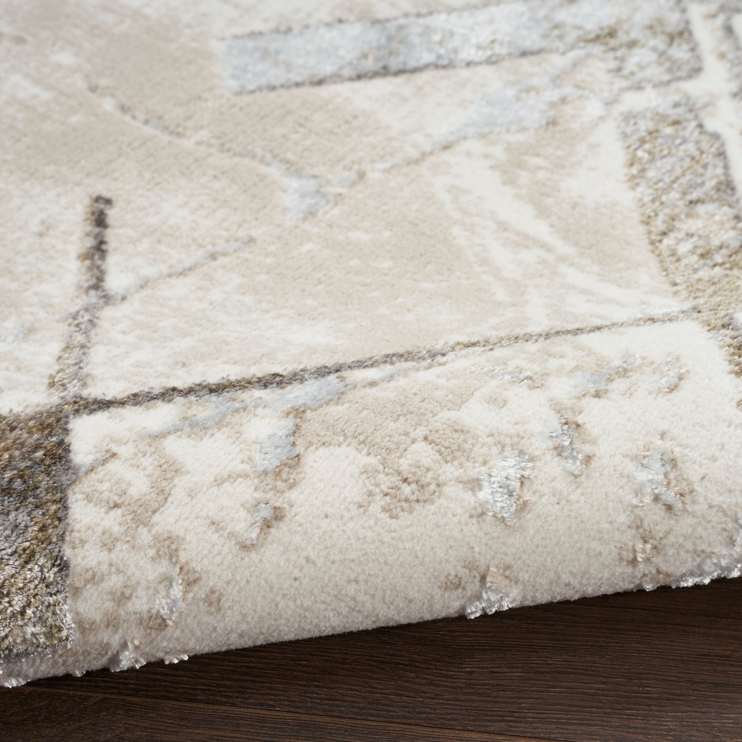 Nourison Glitz 3'11" x 5'11" Ivory/Grey Modern Indoor Rug