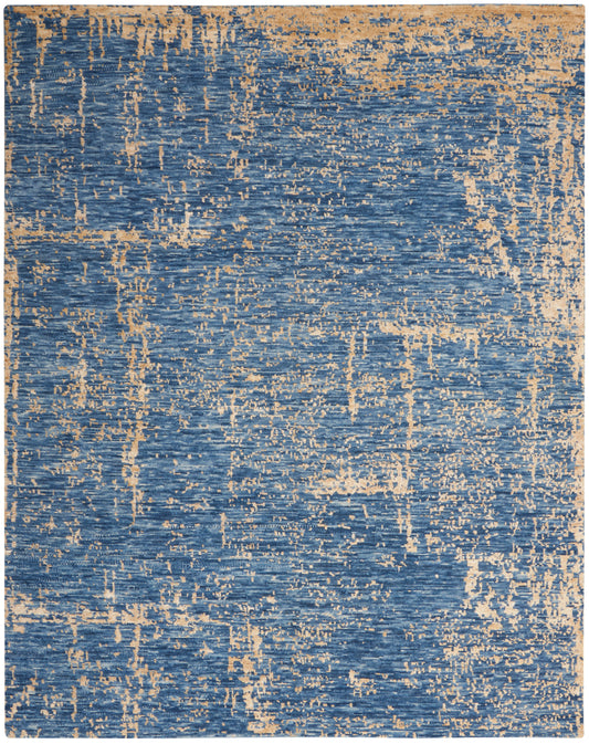 Nourison Luna 8'6" x 11'6" Dark Blue Mocha Modern Indoor Rug