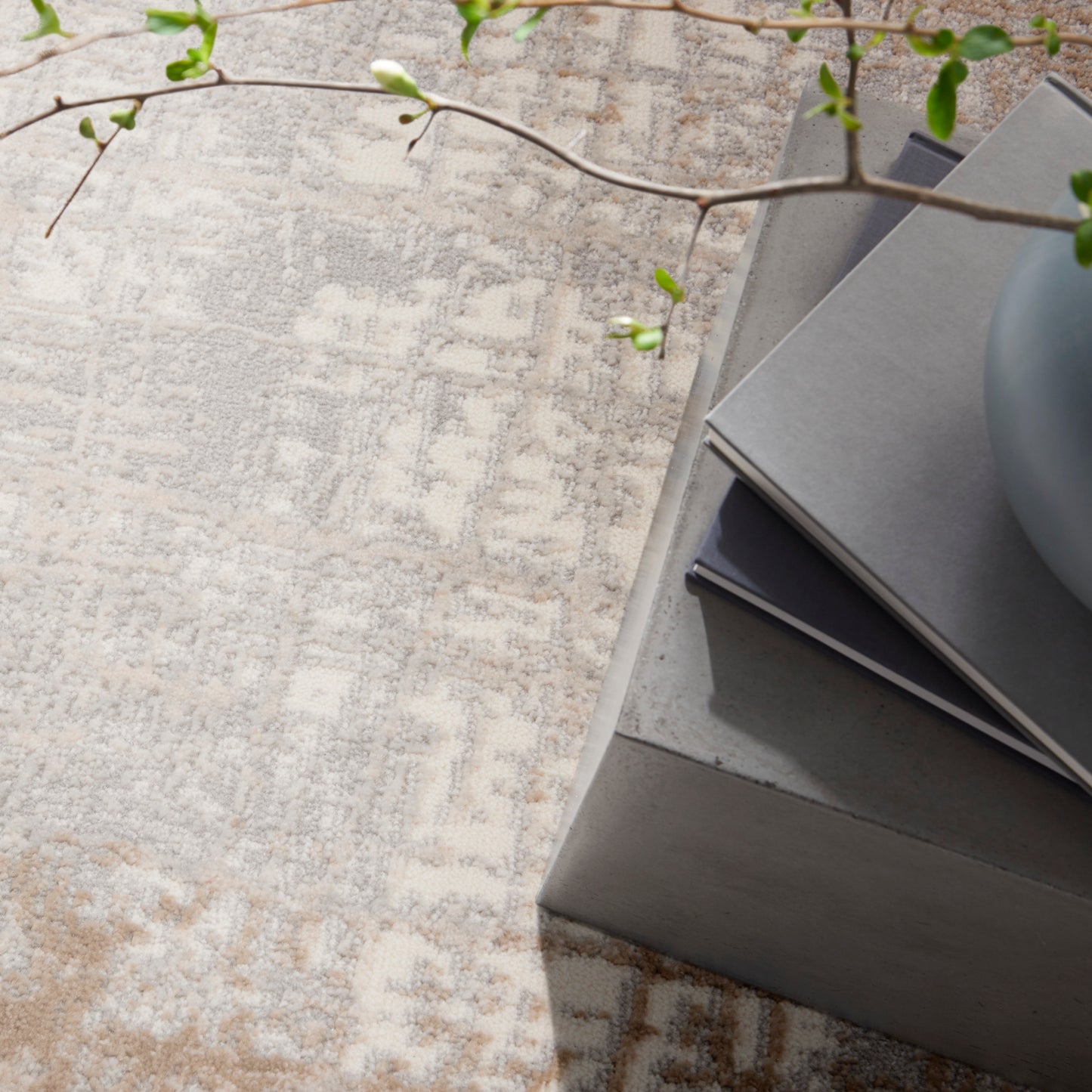 Calvin Klein CK950 Rush 4' x Round Ivory Taupe Modern Indoor Rug