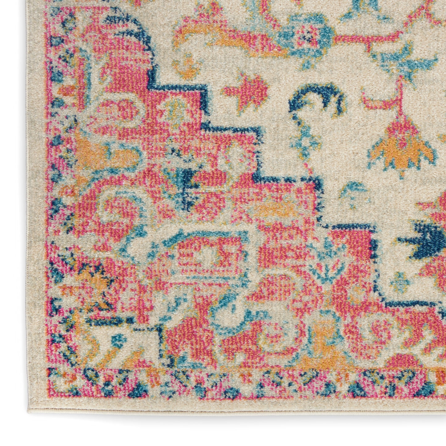 Nourison Passion 2'2" x 12' Ivory Pink Bohemian Indoor Rug