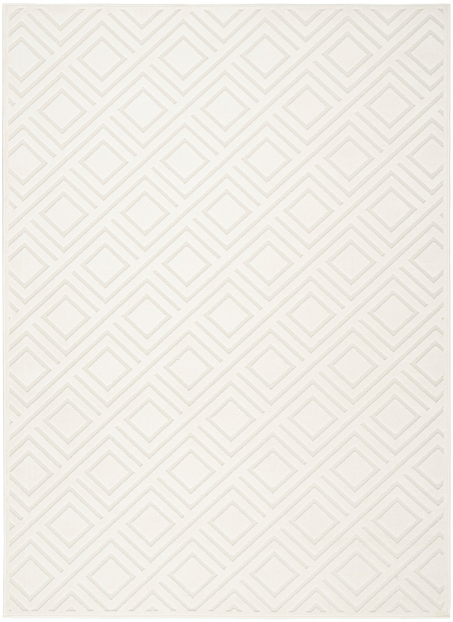 Nourison Care Free 6'7" x 9'2" Ivory Modern Indoor Rug
