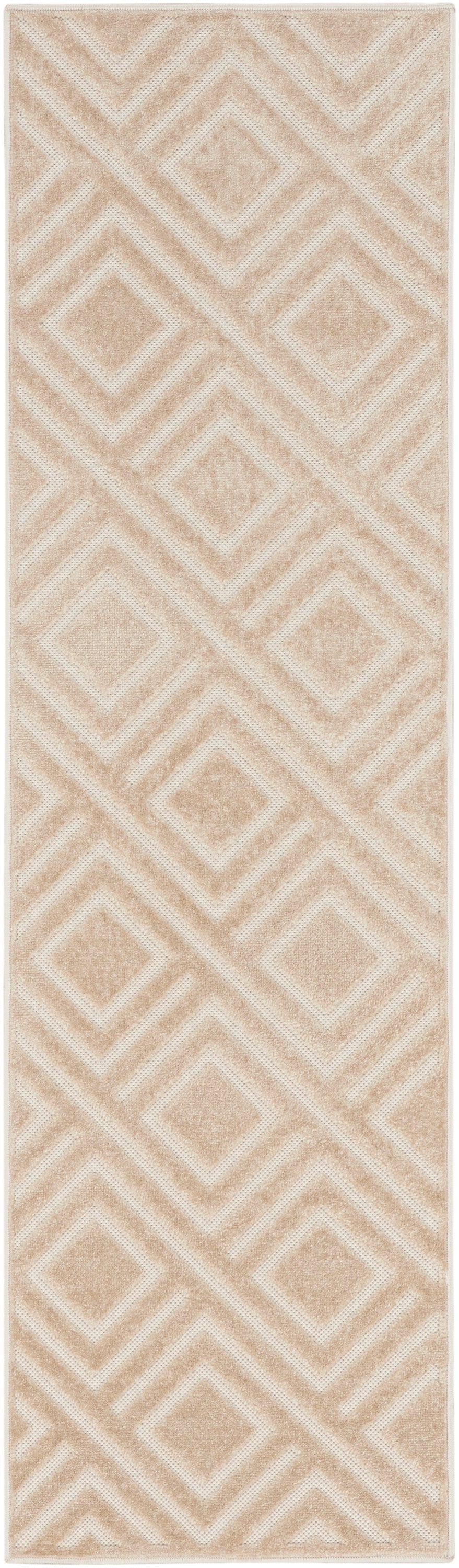 Nourison Care Free 2' x 6' Beige Modern Indoor Rug