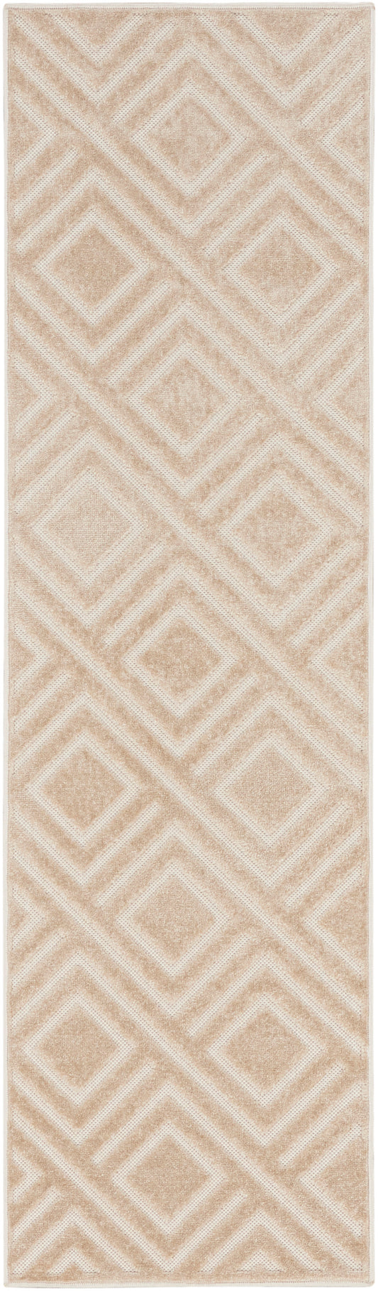 Nourison Care Free 2' x 6' Beige Modern Indoor Rug