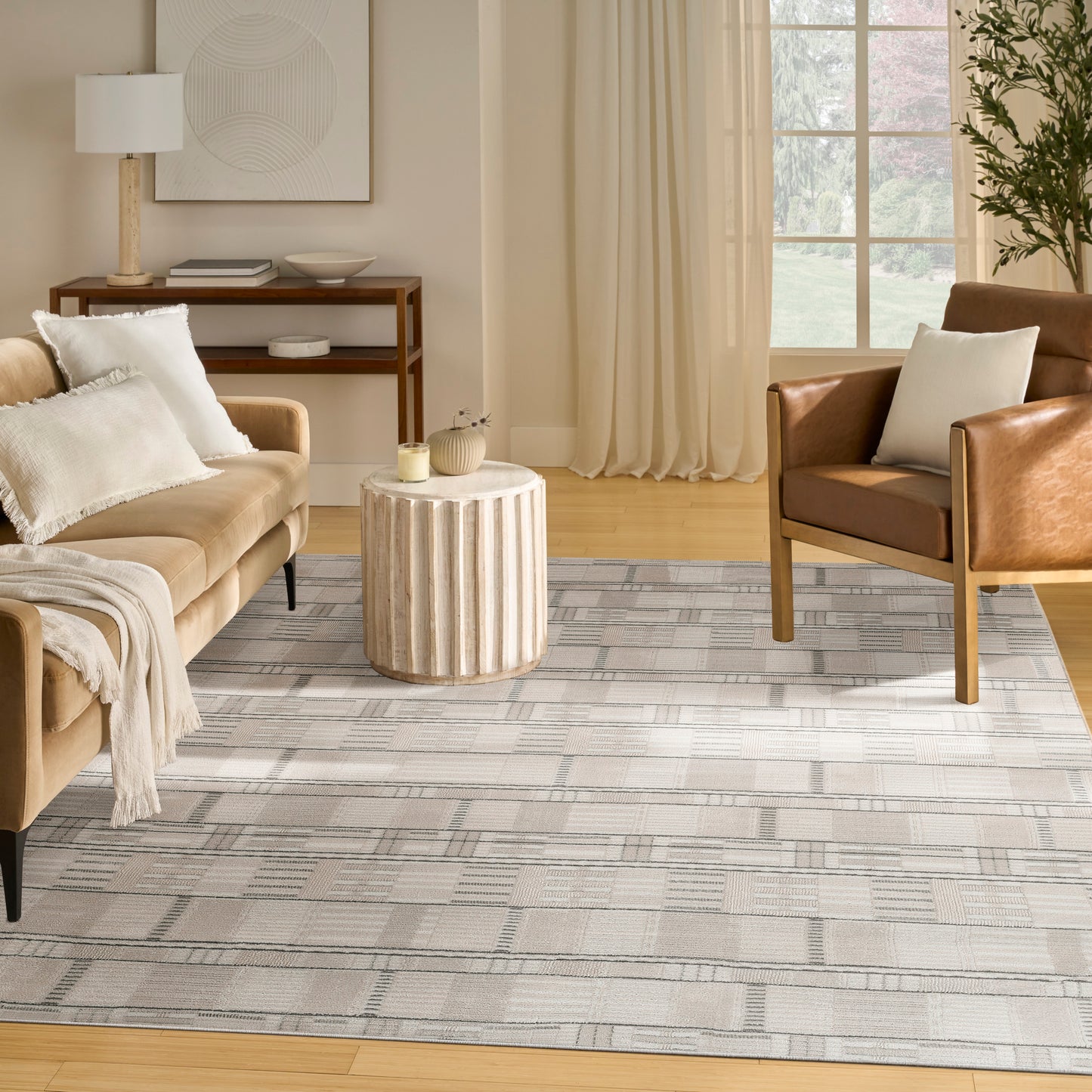 Nourison Nordic 8' x 10' Ivory Grey Modern Indoor Rug