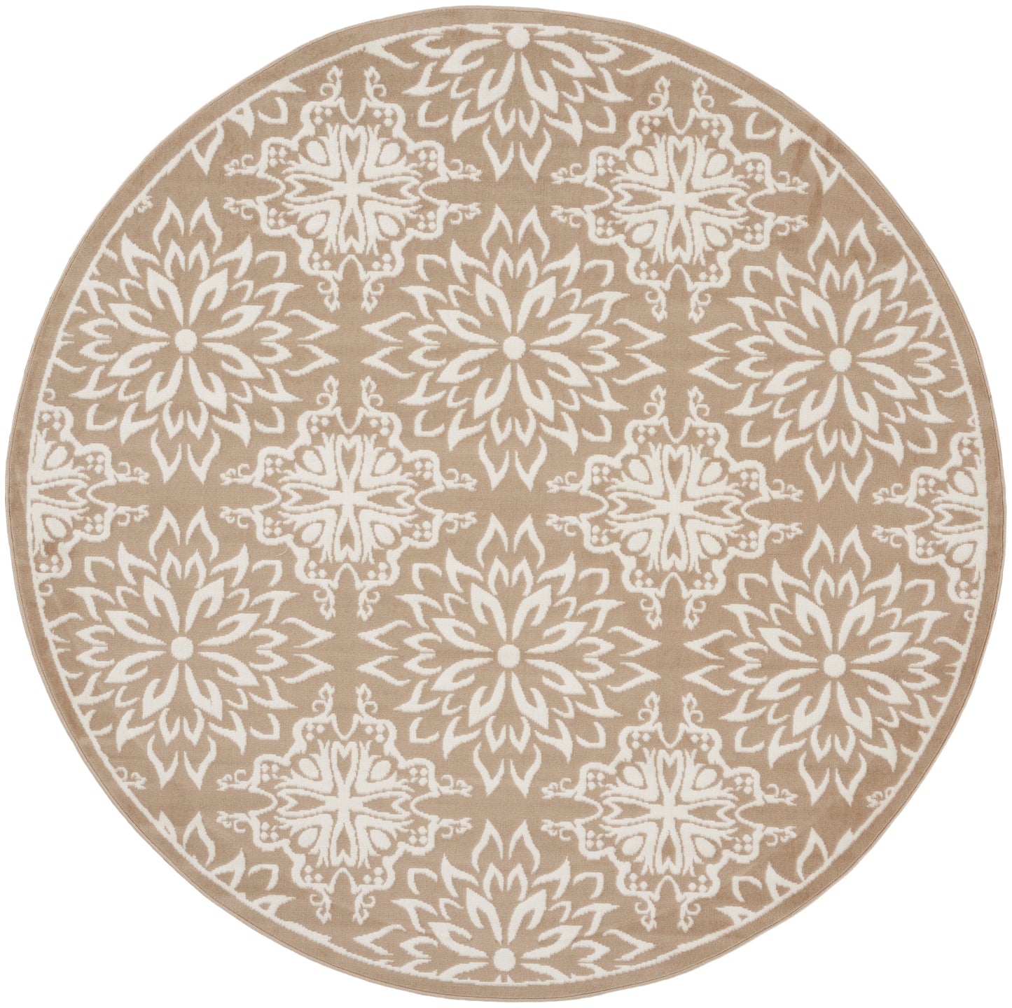 Nourison Jubilant 8' x round Taupe Farmhouse Indoor Rug