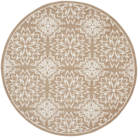 Nourison Jubilant 8' x round Taupe Farmhouse Indoor Rug