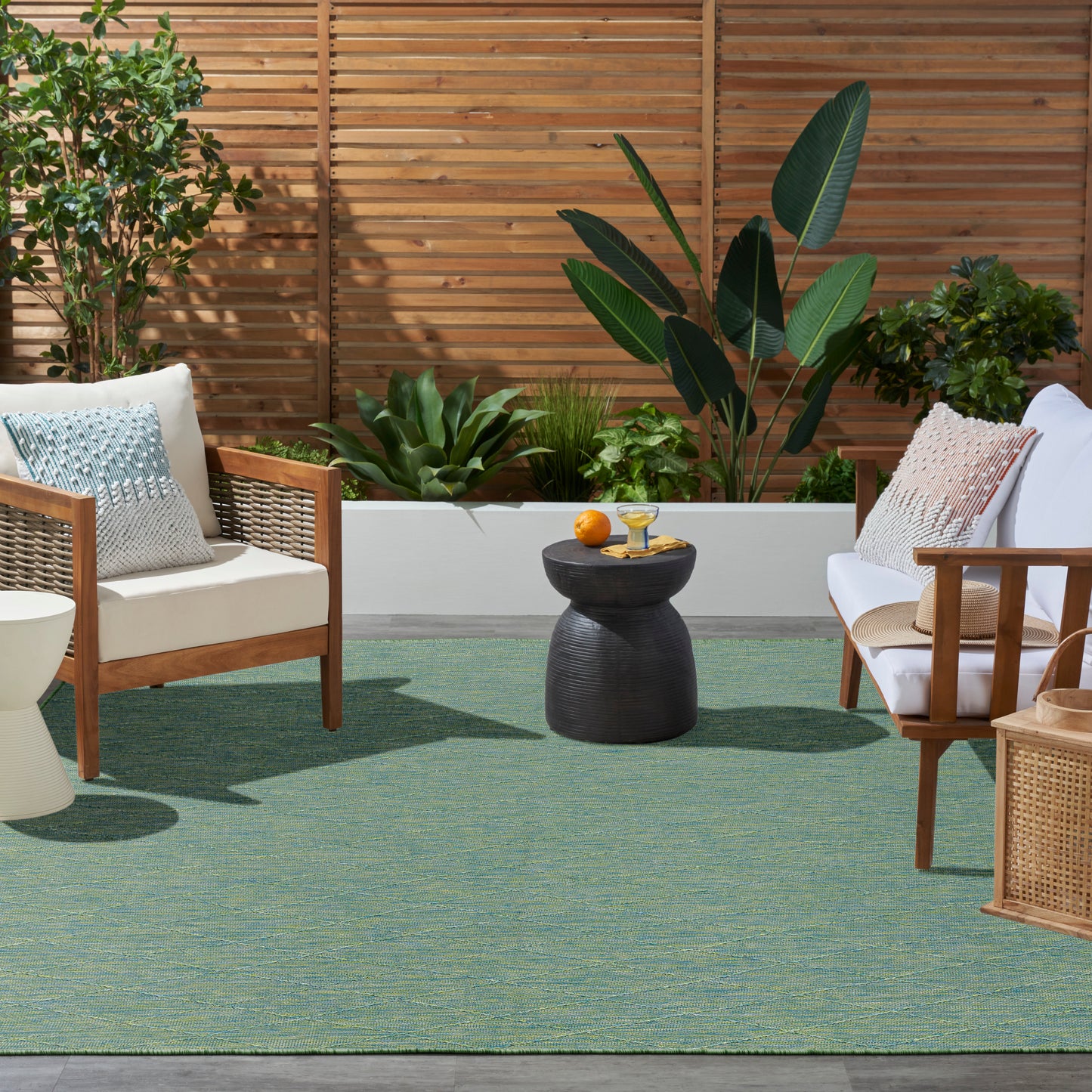 Nourison Washable Solutions 8' x 10' Blue/Green Modern Rug