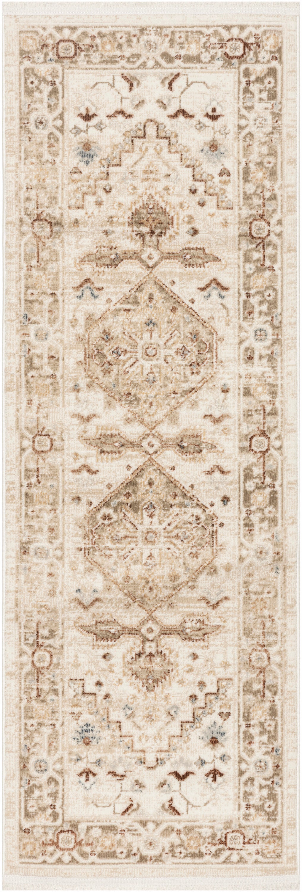 Nourison Pardis 2' x 6' Ivory Taupe Vintage Indoor Rug