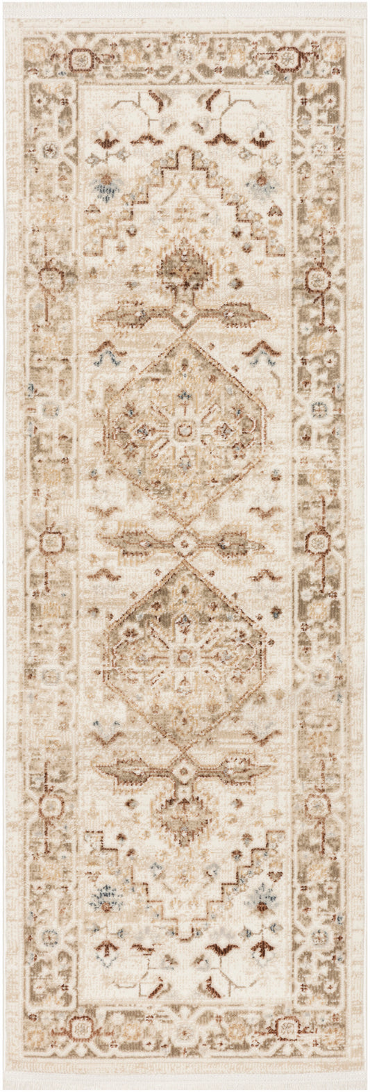 Nourison Pardis 2' x 6' Ivory Taupe Vintage Indoor Rug