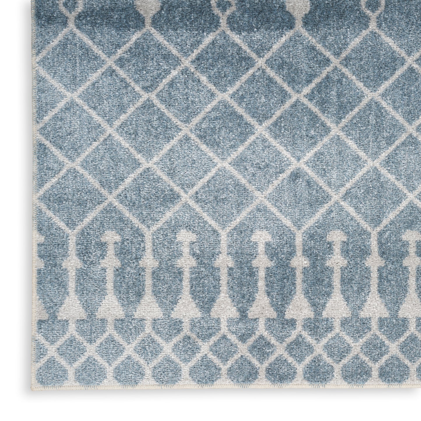 Nourison Astra Machine Washable 2' x 6' Blue Bohemian Indoor Rug