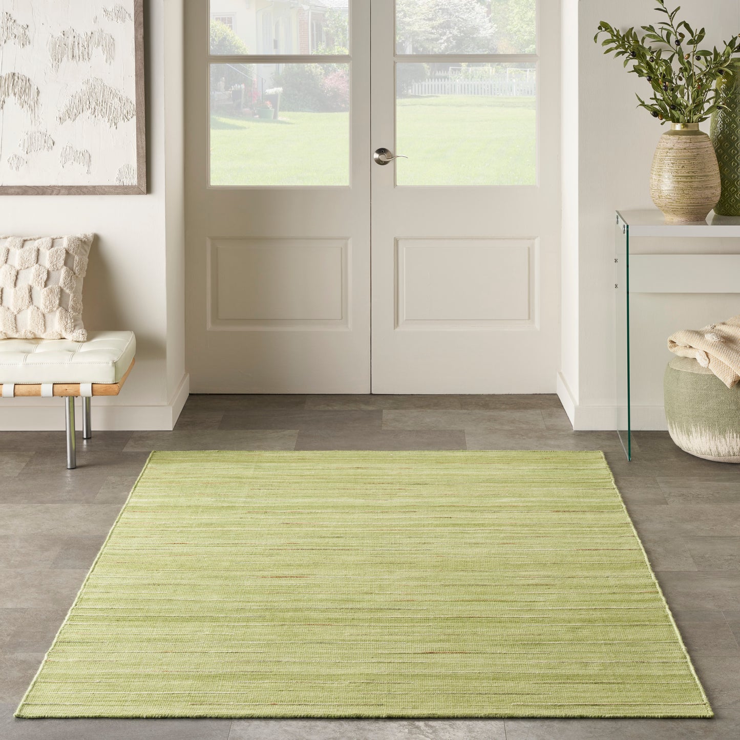 Nourison Interweave 5'3" x 7'3" Green Modern Indoor Rug