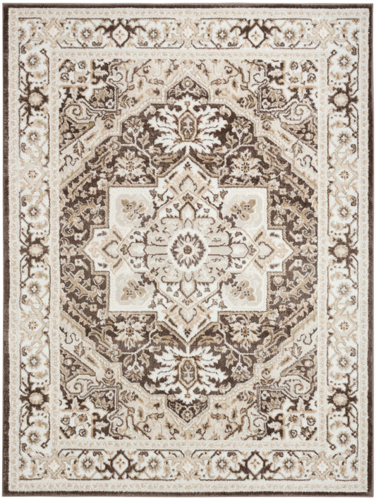 Nourison Dekor 5'3" x 7' Brown Ivory Vintage Indoor Rug