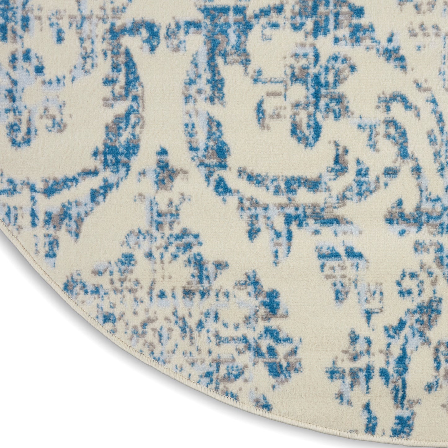 Nourison Jubilant 8' x Round Ivory Blue Vintage Indoor Rug