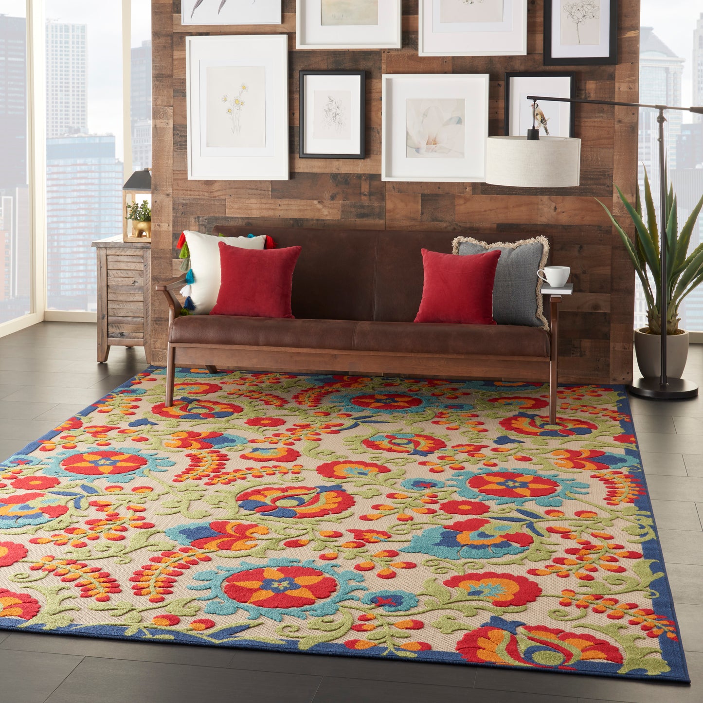 Nourison Aloha 7' x 10' Multicolor Farmhouse Rug