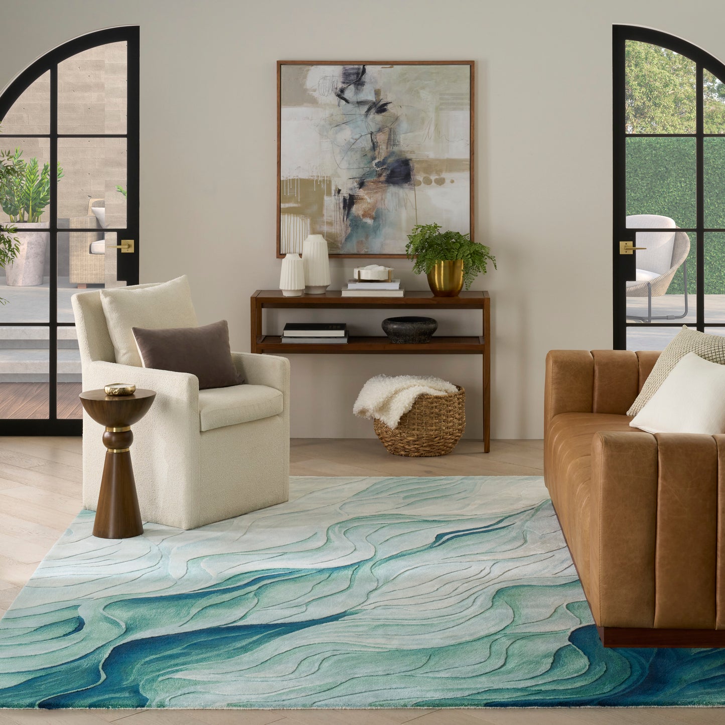 Nourison Prismatic 9'9" x 13'9" Silver Green Modern Indoor Rug