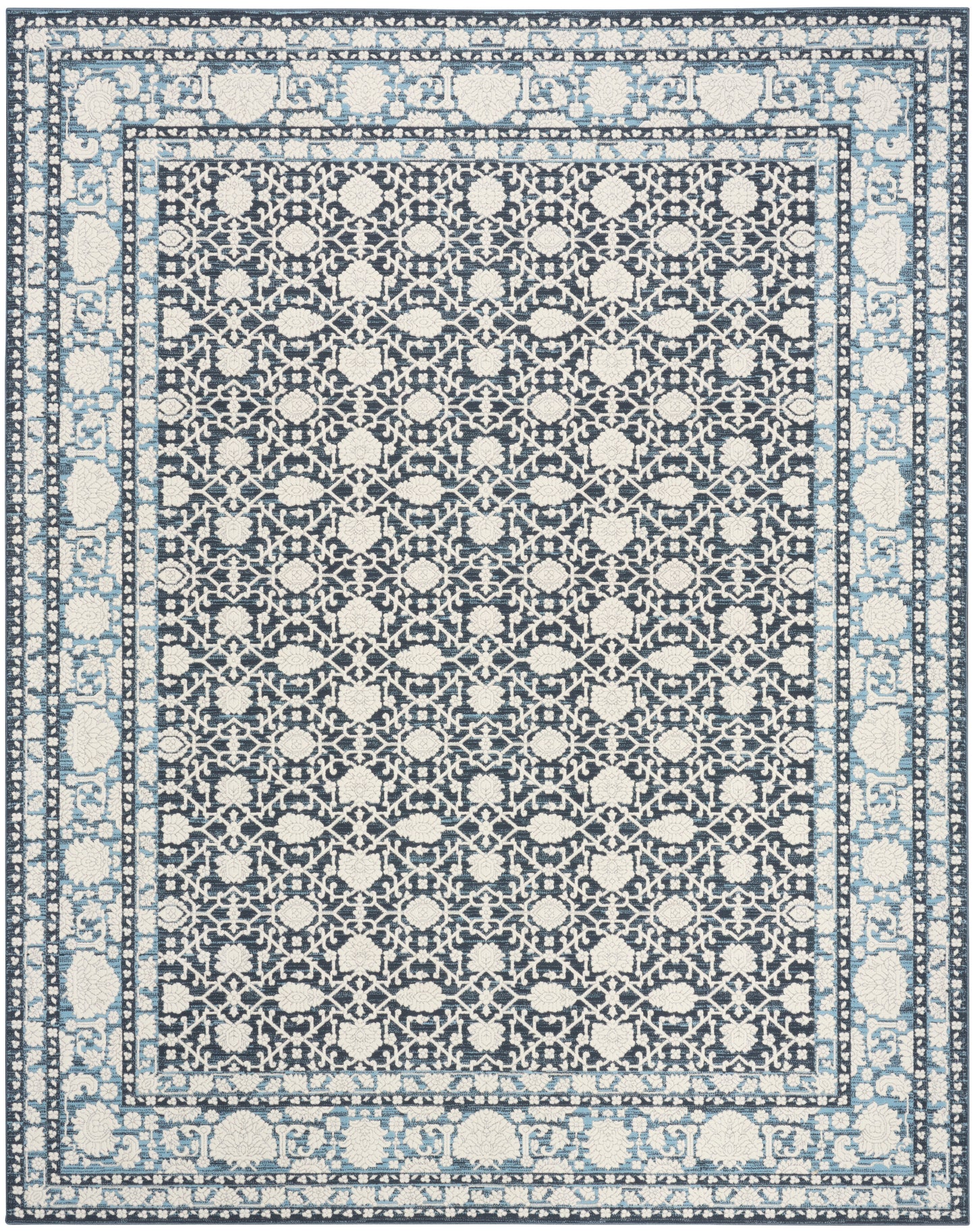 Nourison Grace 5'3" x 7'3" Blue Vintage Indoor Rug