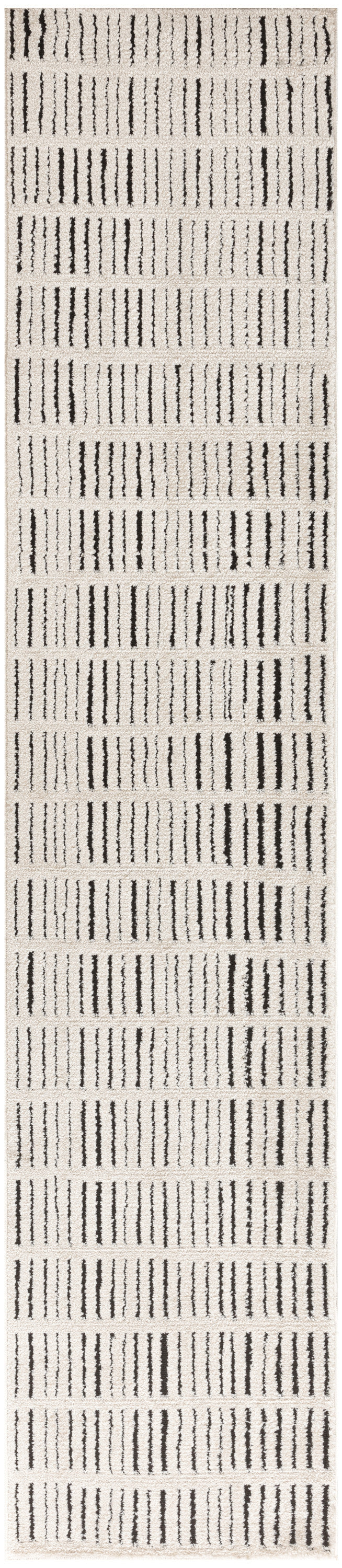 Nourison Modern Comfort 2'2" x 10' Ivory Black Scandinavian Indoor Rug