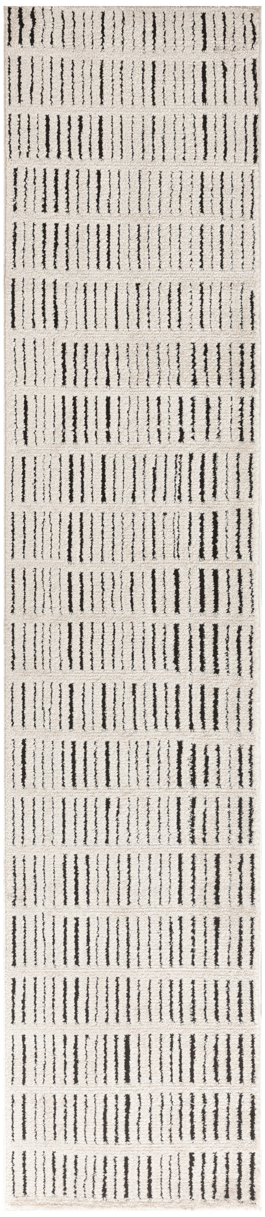 Nourison Modern Comfort 2'2" x 10' Ivory Black Scandinavian Indoor Rug