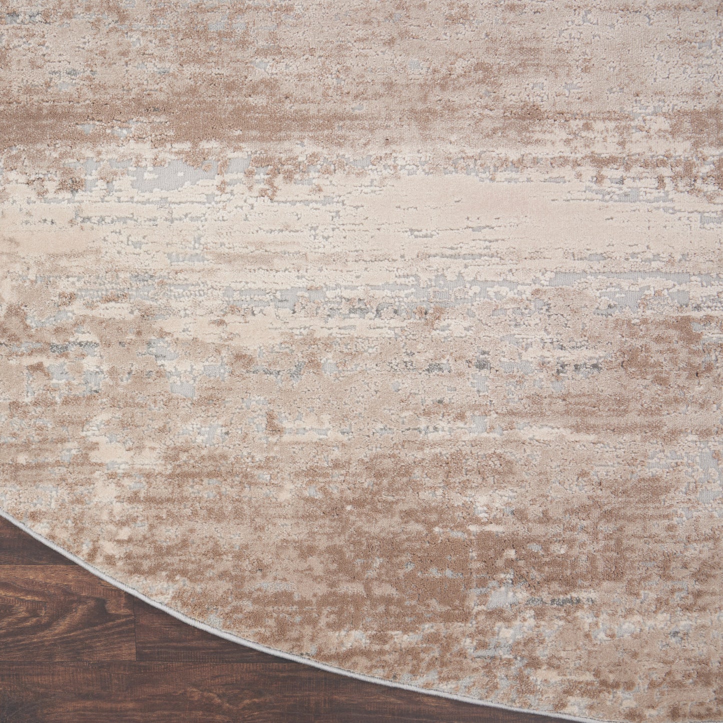Nourison Rustic Textures 7’10” x Round Beige Modern Indoor Rug
