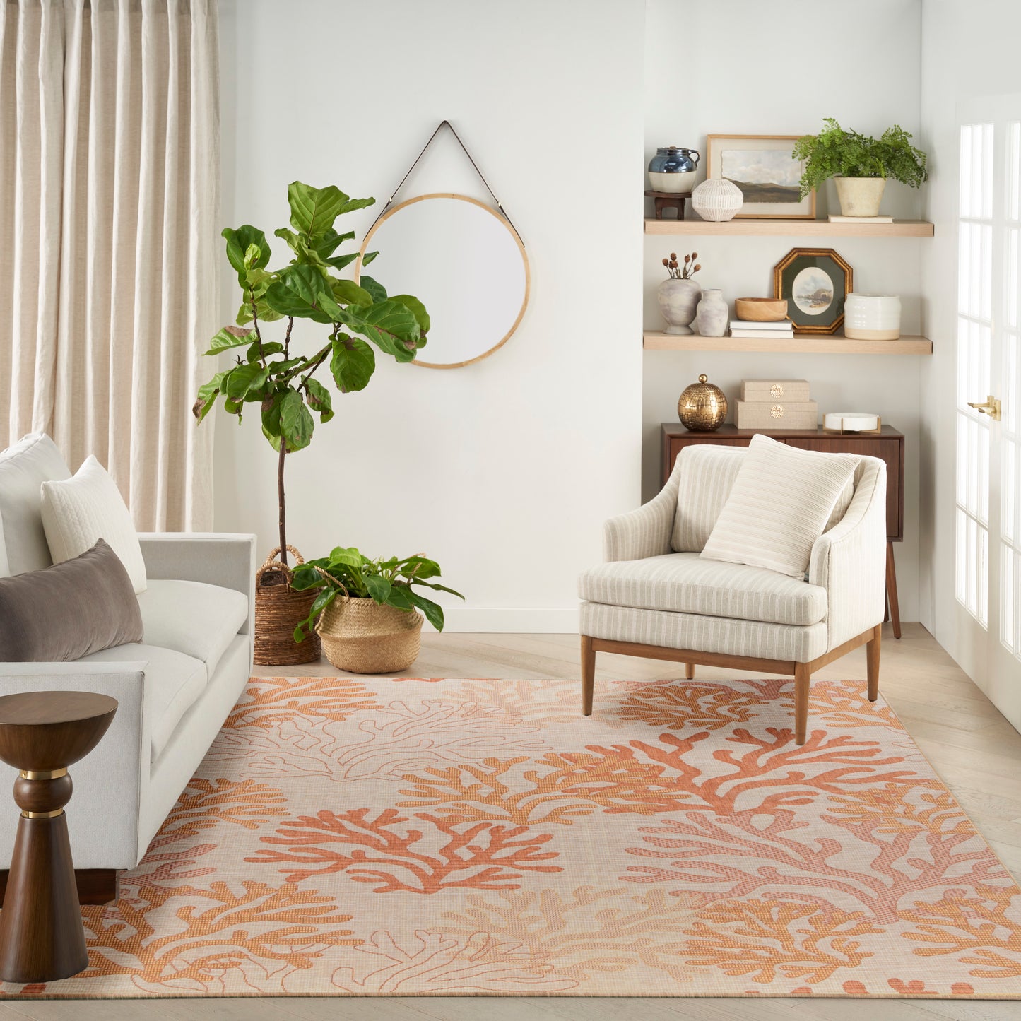 Nourison Garden Oasis 8' x 10' Coral Coastal, Nautical & Beach Rug