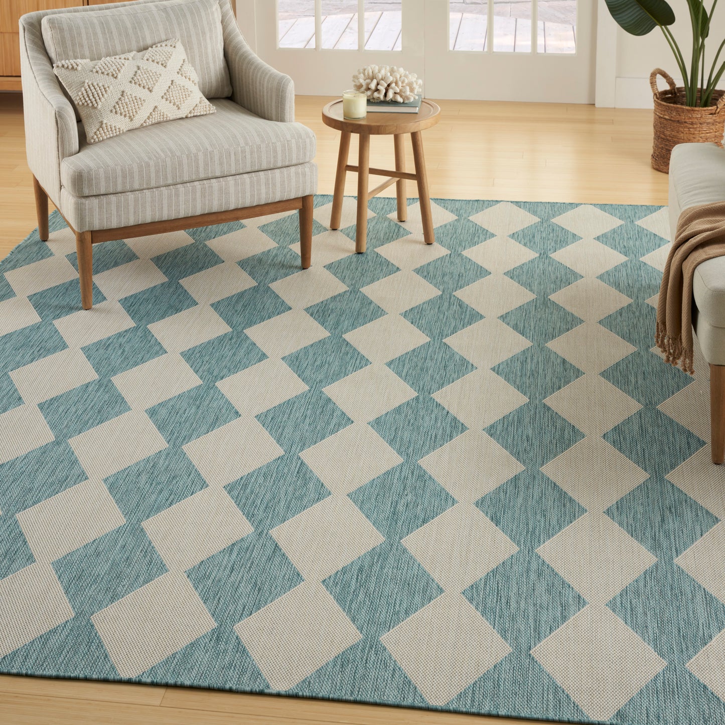 Nourison Positano 8' x 10' Aqua Modern Rug
